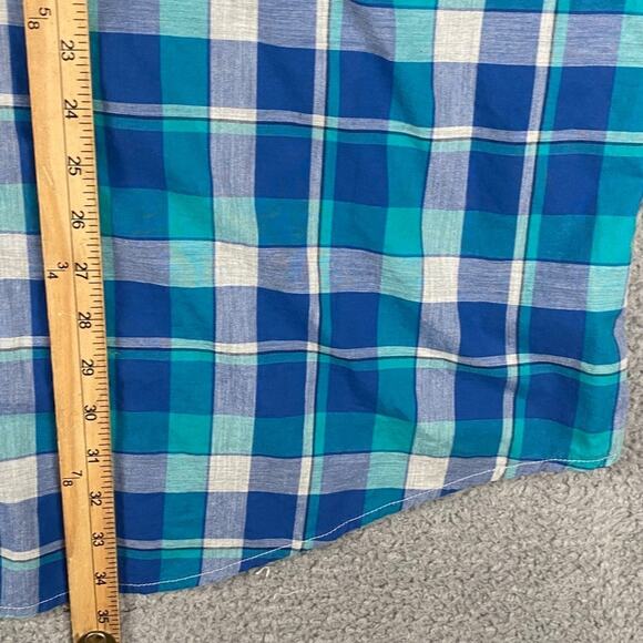 Sonoma Life Style Button Down Shirt Men's 4XB Blue Plaid Causal Formal - Picture 5 of 7